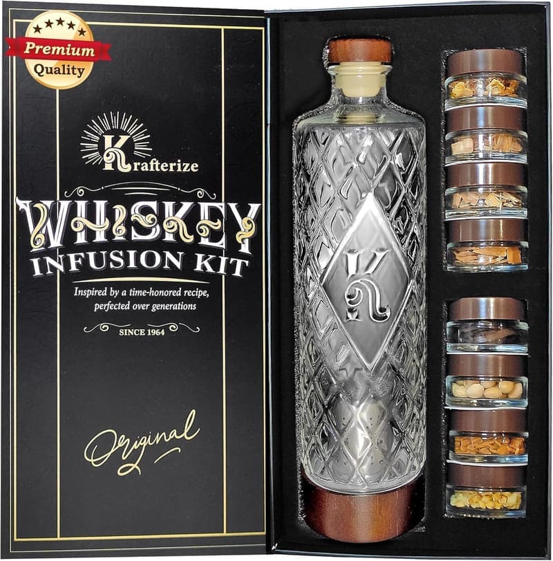 DIY Whiskey Infusion Kit with Decanter & Botanicals for Men
