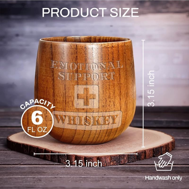 Father's Day Wooden Bourbon Drinking Glass for Men