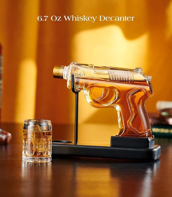 Kollea Gun Whiskey Decanter Set - Unique Birthday Gift for Men