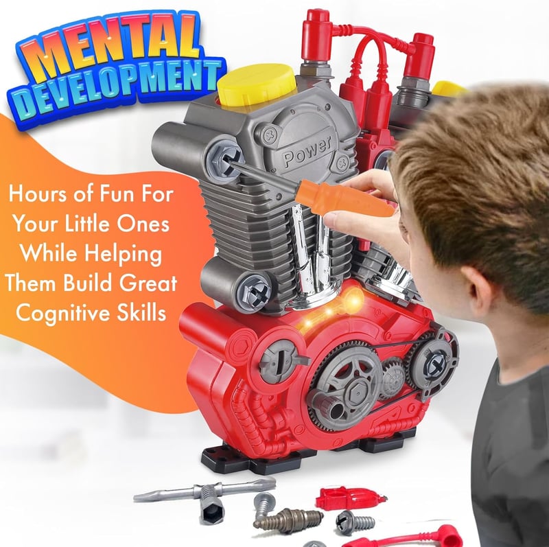 Kids' Engine Building Kit with Lights & Sounds - 20+ Tools