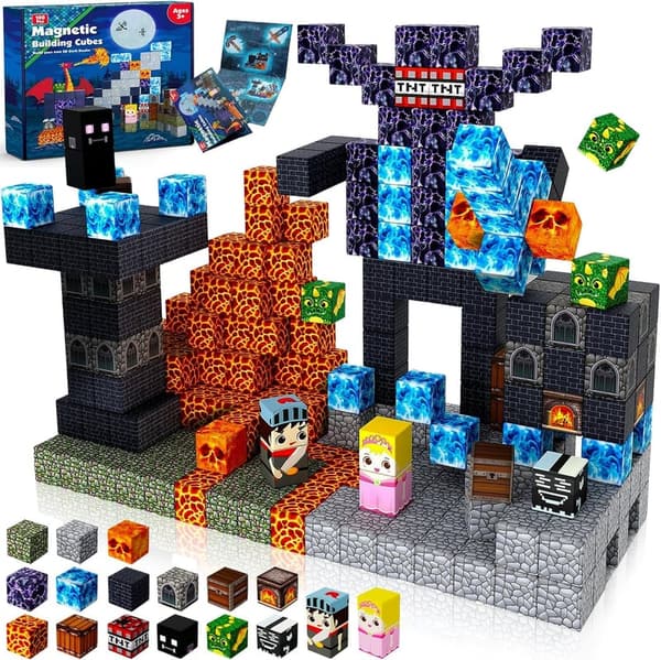 Magnetic Blocks - 100PCS Mechanical Castle Building Set for Toddlers