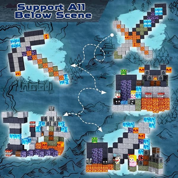 Magnetic Blocks - 100PCS Mechanical Castle Building Set for Toddlers