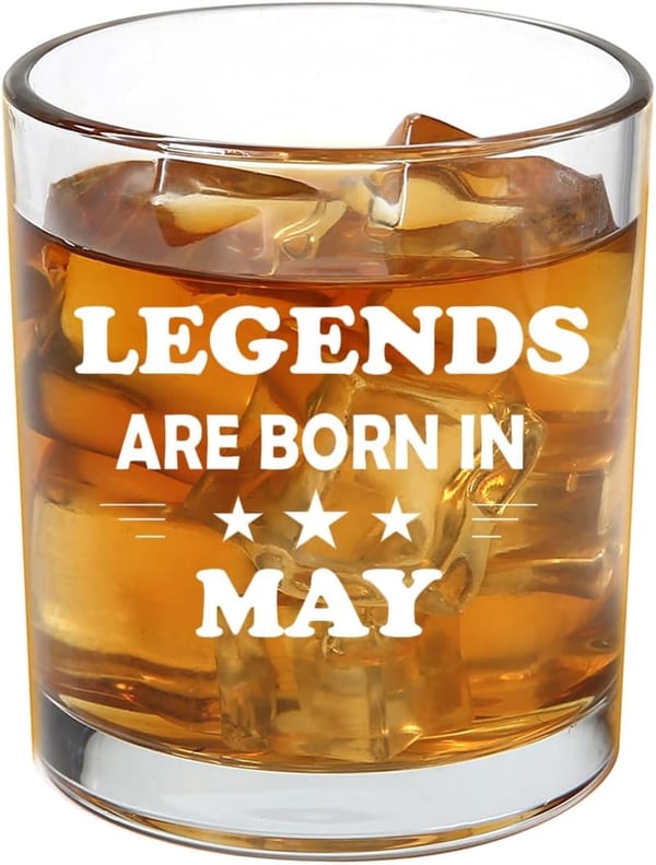May Birthday Whiskey Glass for Men - Great Gift Idea