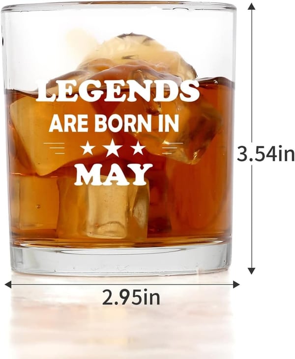 May Birthday Whiskey Glass for Men - Great Gift Idea