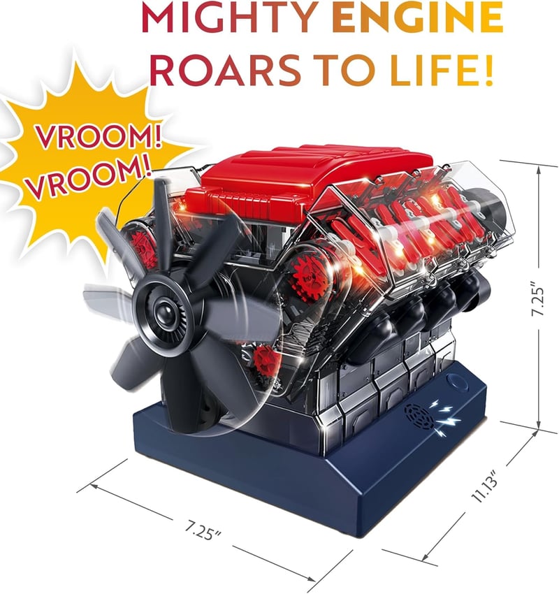 STEM Mini V8 Engine Model Kit for Ages 12+, 270 Parts