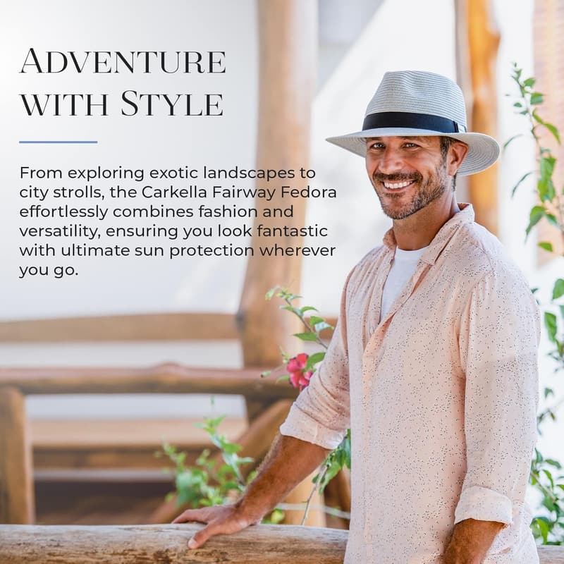 Men's Packable Fairway Fedora – UPF 50+ UV Protection