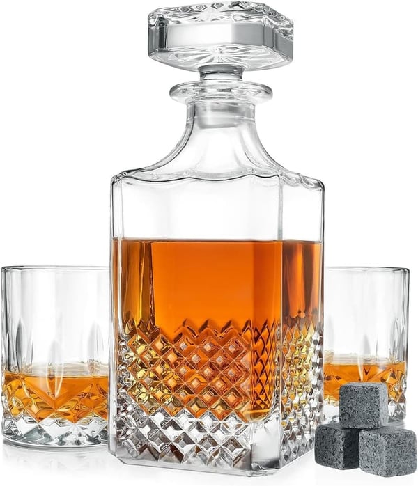 Whiskey Decanter Set for Husband or Dad's Birthday Gift