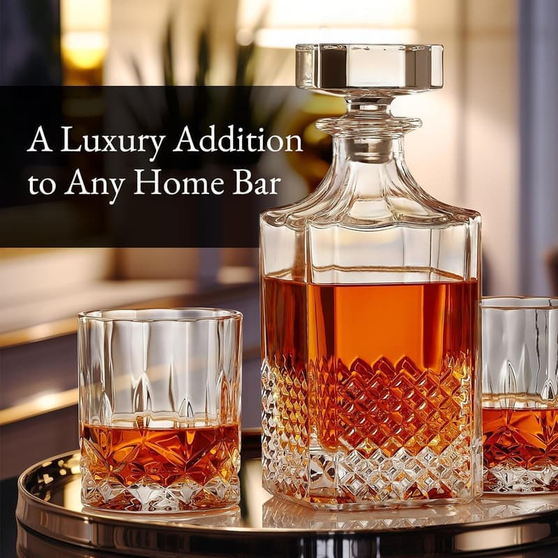 Whiskey Decanter Set for Husband or Dad's Birthday Gift