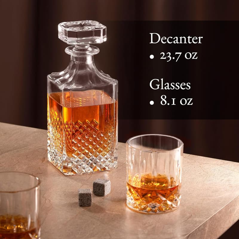 Whiskey Decanter Set for Husband or Dad's Birthday Gift