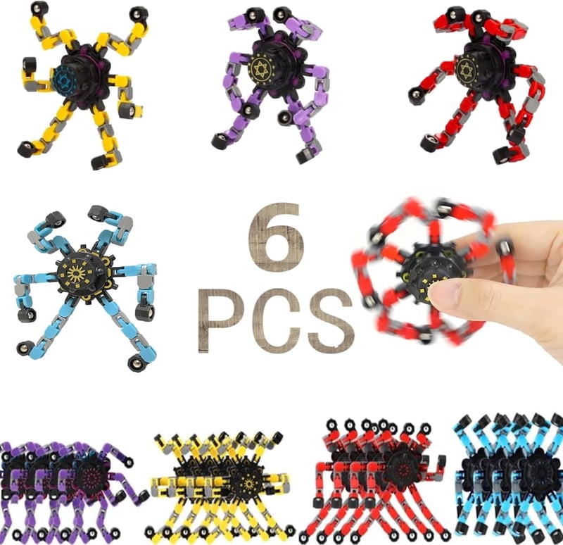 Transformable Fidget Spinner Set - Mechanical DIY Toys, 6pcs