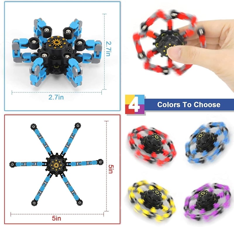 Transformable Fidget Spinner Set - Mechanical DIY Toys, 6pcs