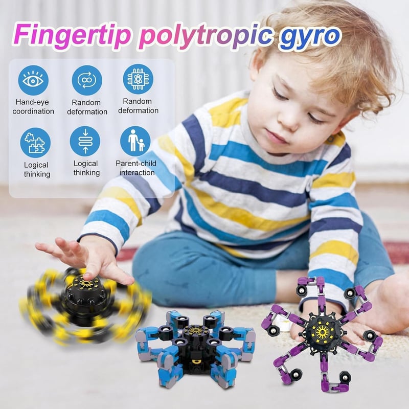 Transformable Fidget Spinner Set - Mechanical DIY Toys, 6pcs