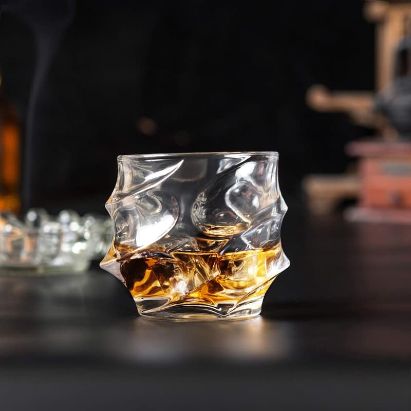 Set of 2 Crystal Whiskey Tumblers for Men, 11 Oz
