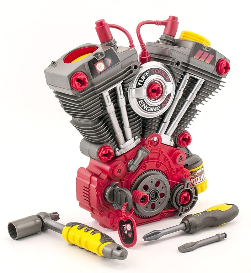 Motorcycle Engine Building Playset with Lights & Sounds, 25 pcs