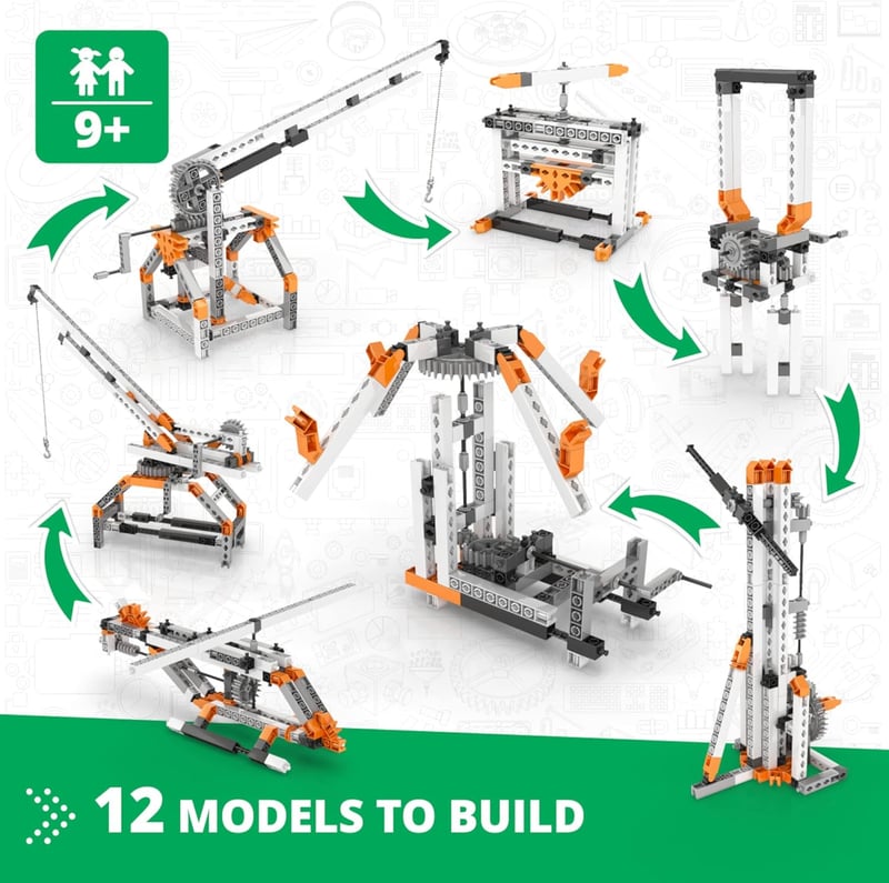 STEM Building Kit for Kids 9+ - Mechanics Gears & Worm Drives
