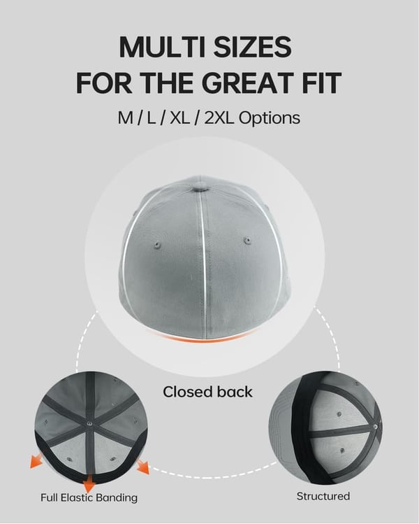 Oversized Stretchy Fitted Baseball Cap for Men