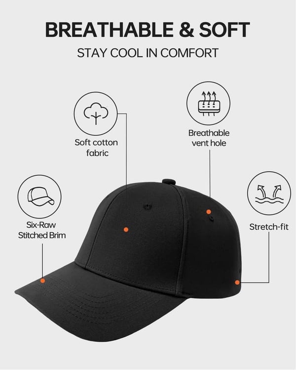 Oversized Stretchy Fitted Baseball Cap for Men