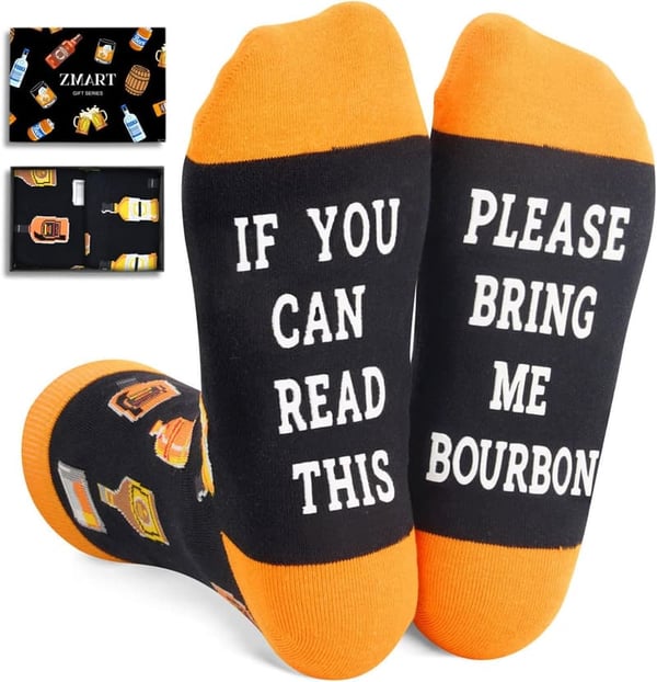 Funny Bacon Bourbon Socks - Unique Gift for Dad or Mom