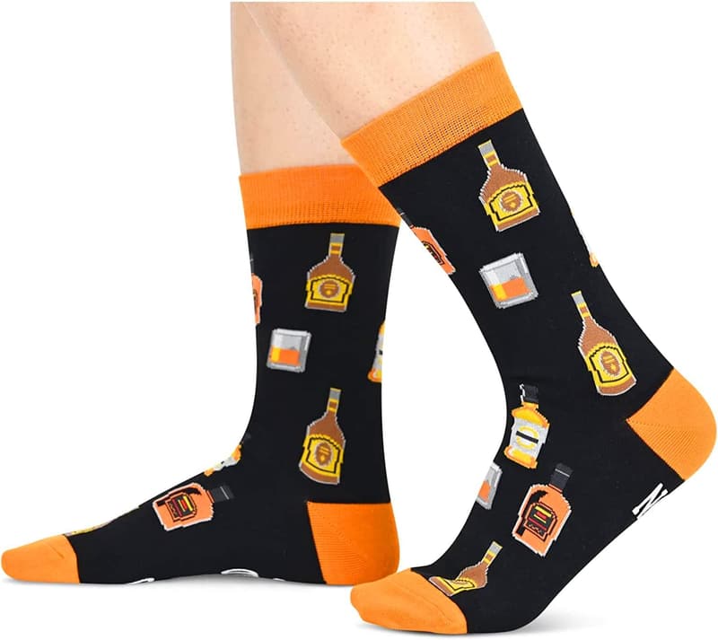 Funny Bacon Bourbon Socks - Unique Gift for Dad or Mom