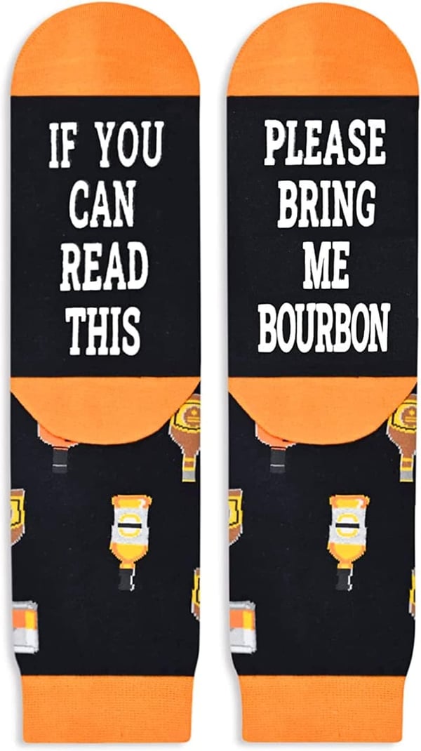 Funny Bacon Bourbon Socks - Unique Gift for Dad or Mom