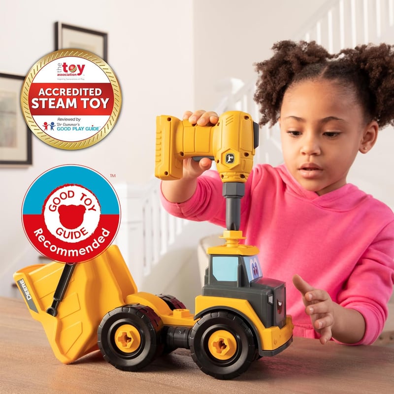 STEM Building Dump Truck Toy for Kids - Buildable John Deere