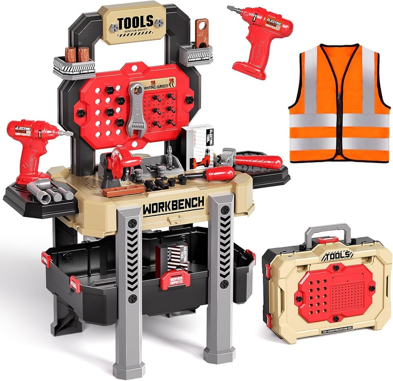 Toddler Toy Tool Bench with 79 Realistic Tools for Ages 3-5