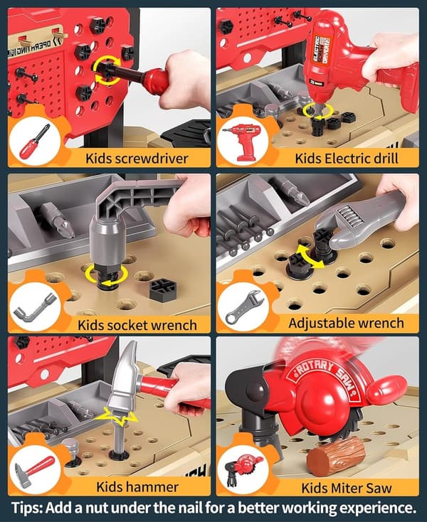 Toddler Toy Tool Bench with 79 Realistic Tools for Ages 3-5