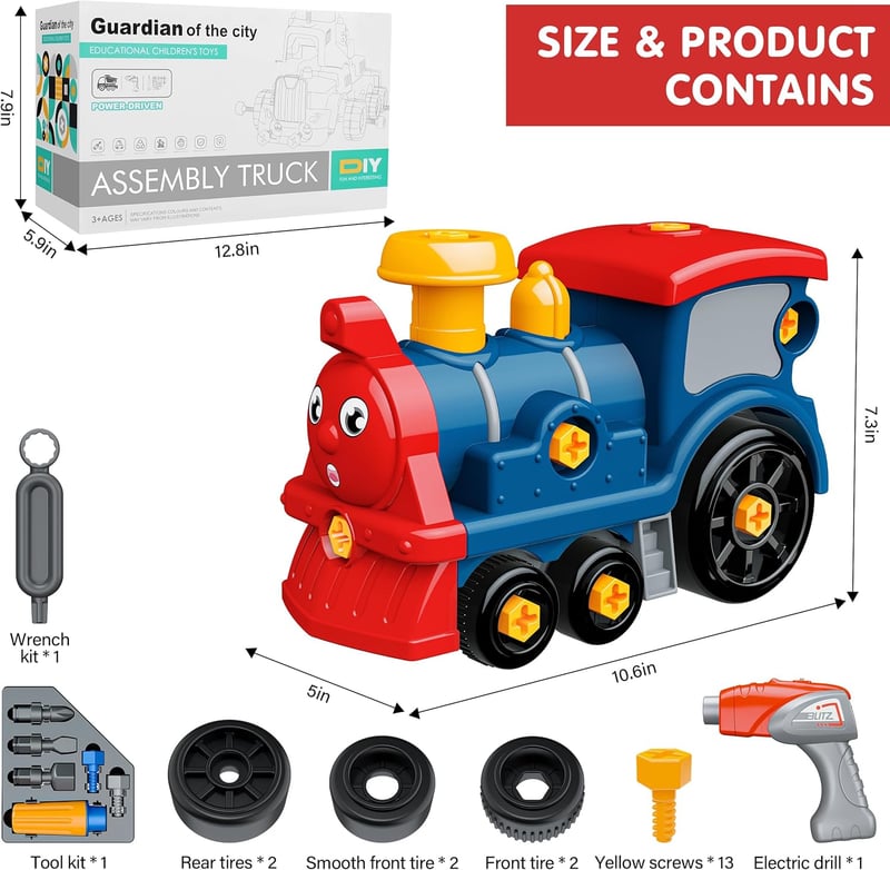 STEM Take Apart Electric Train Toy Set for Toddlers