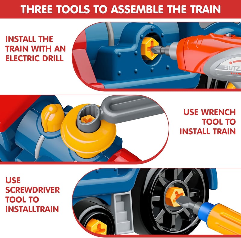STEM Take Apart Electric Train Toy Set for Toddlers