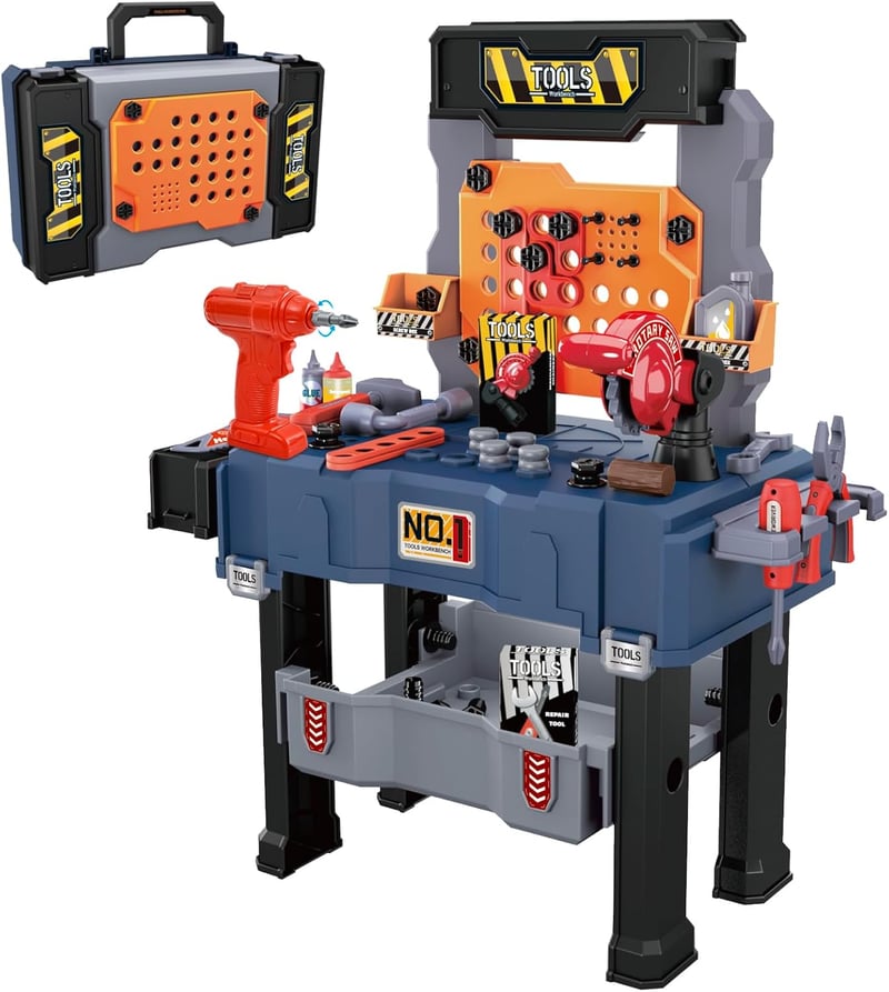 Kids' Tool Bench Set with Electric Drill for Ages 3-8
