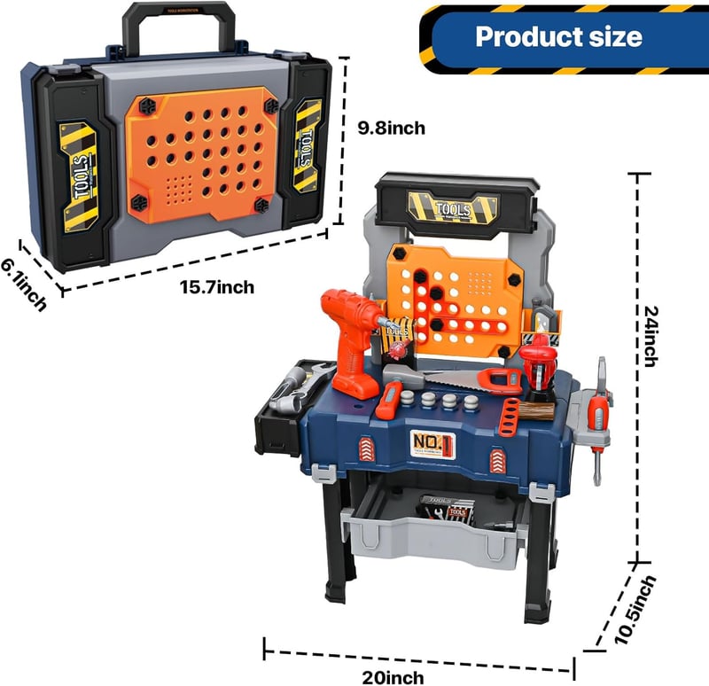 Kids' Tool Bench Set with Electric Drill for Ages 3-8