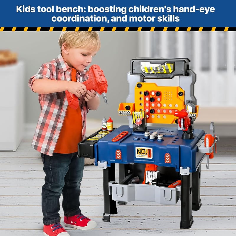 Kids' Tool Bench Set with Electric Drill for Ages 3-8