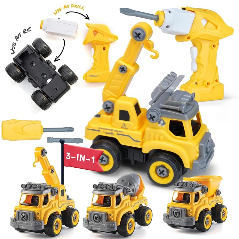 3-in-1 Remote Control Construction Toys for Kids
