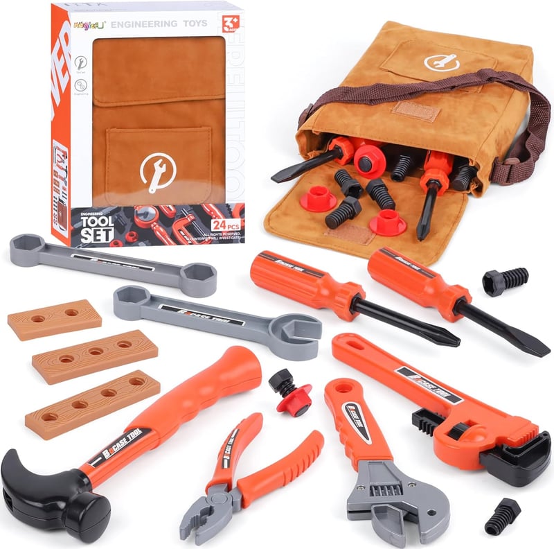 Toddler Tool Set with Bag - 26PCS Pretend Play Kit for Ages 3-6