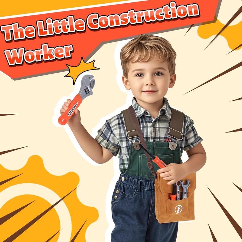 Toddler Tool Set with Bag - 26PCS Pretend Play Kit for Ages 3-6