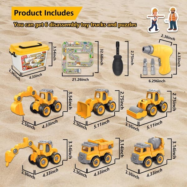 STEM Building Kit Construction Truck Toy for Kids 3-8