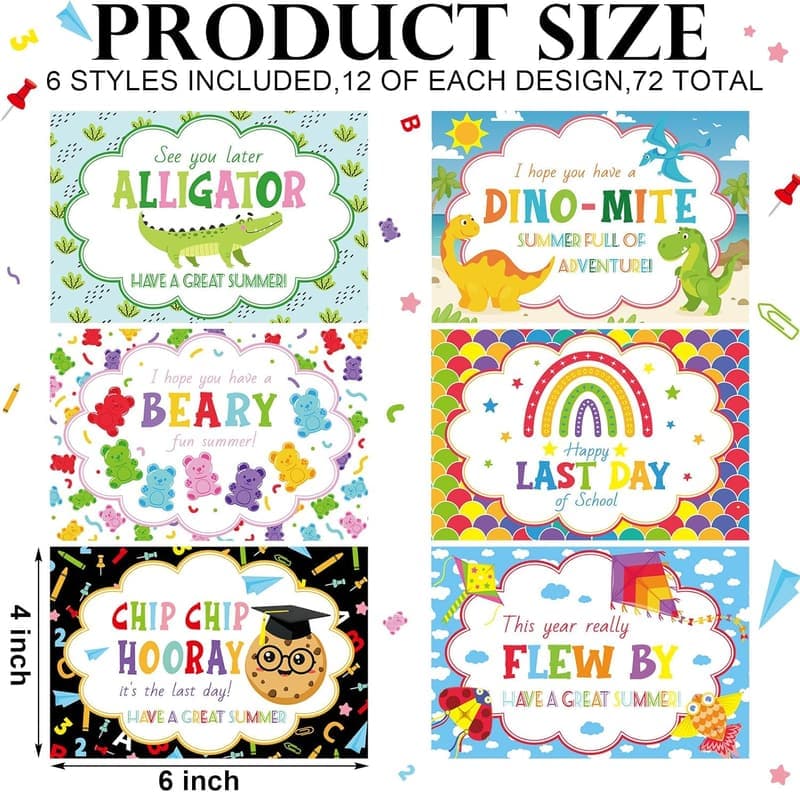Last Day of School Postcards - 72 Summer Fun Designs