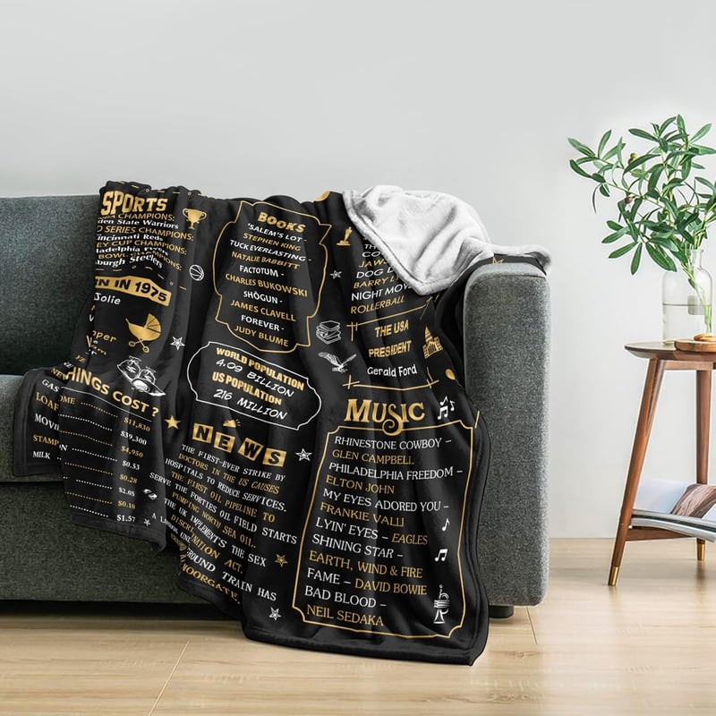 50th Birthday Gift Blanket for Men and Women, 60
