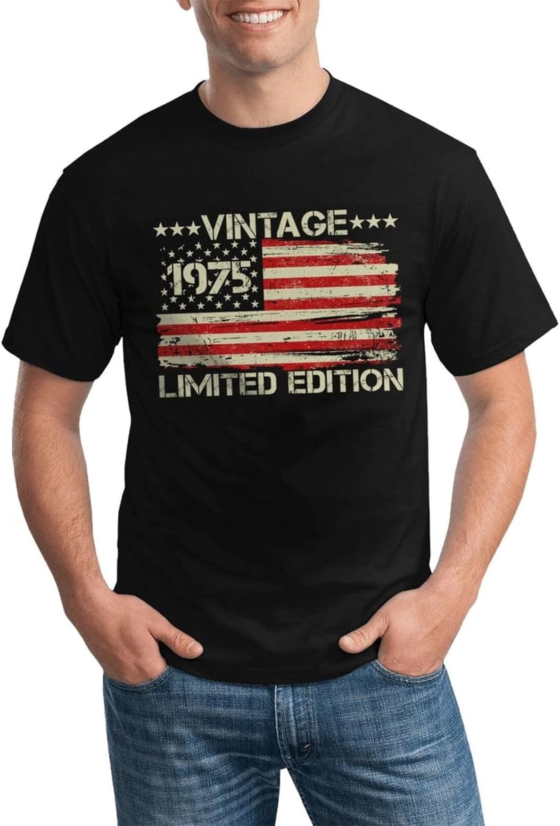 1975 Vintage American Flag T-Shirt for 50th Birthday