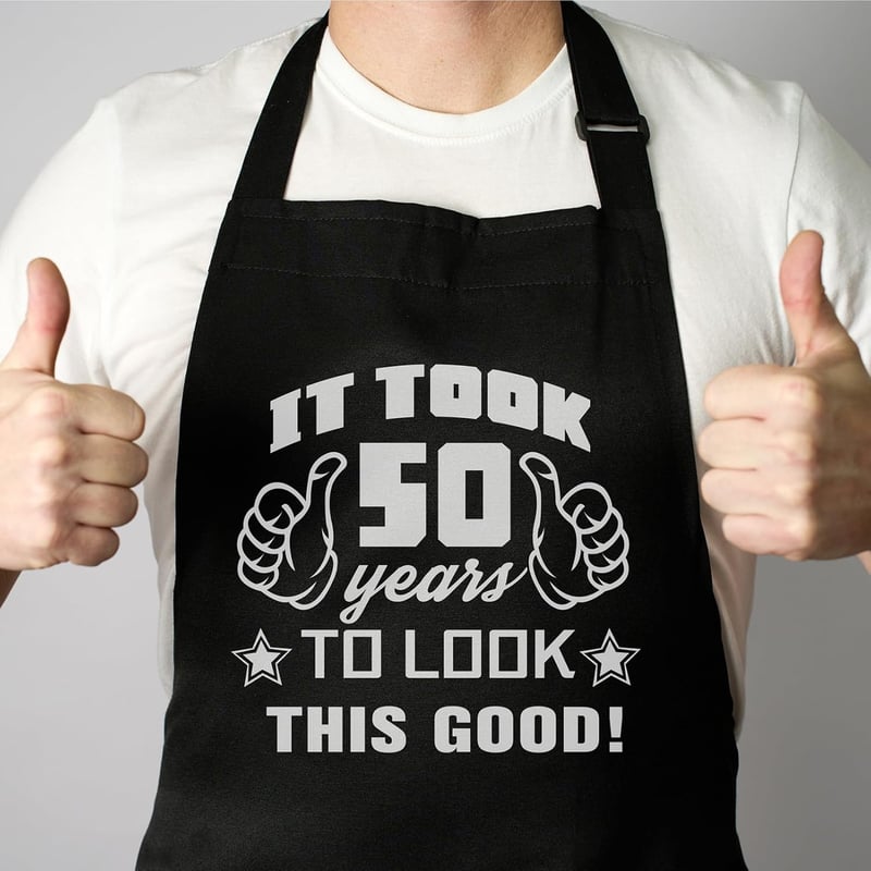 Birthday Apron Gift for Men with 2 Pockets