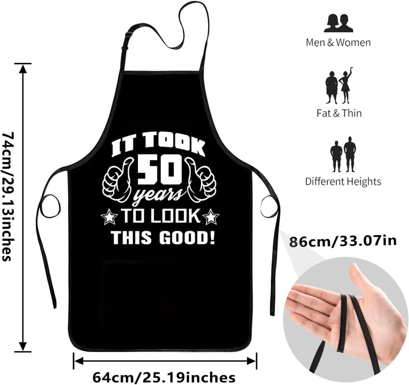 Birthday Apron Gift for Men with 2 Pockets