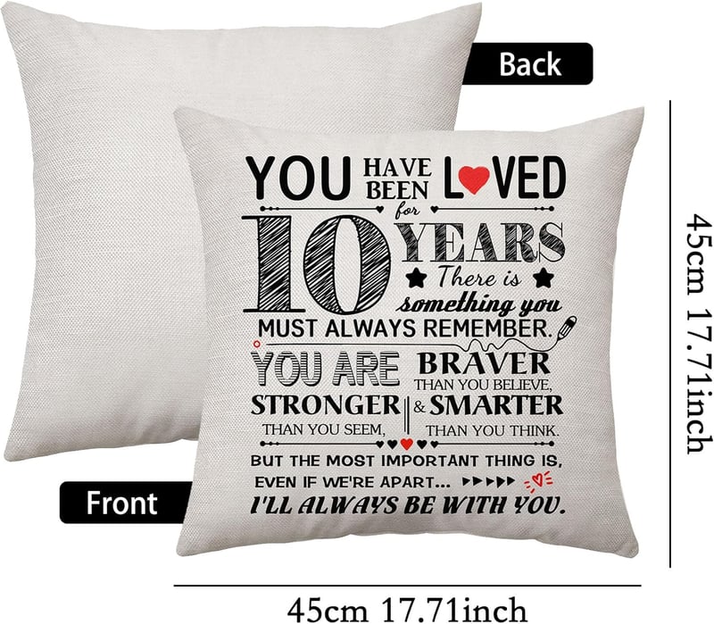 50th Birthday Throw Pillow Cover for Him/Her - 45x45 cm