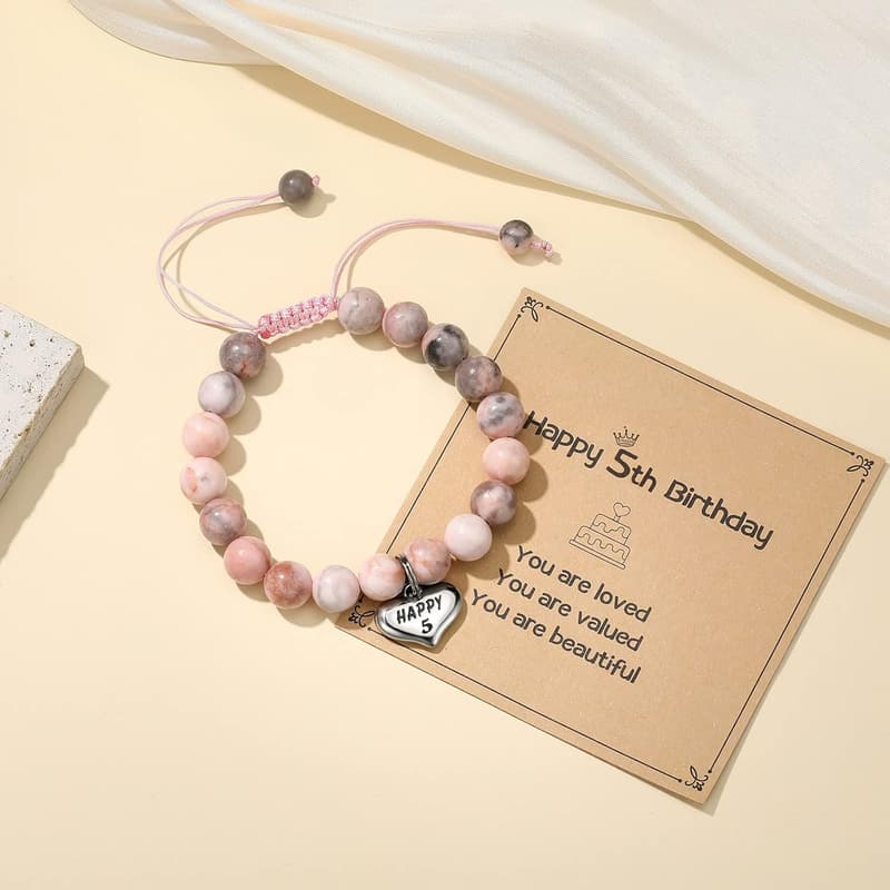 Birthday Braided Beads Bracelet Gift for Women