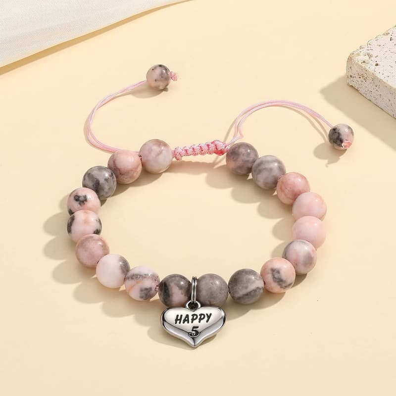 Birthday Braided Beads Bracelet Gift for Women