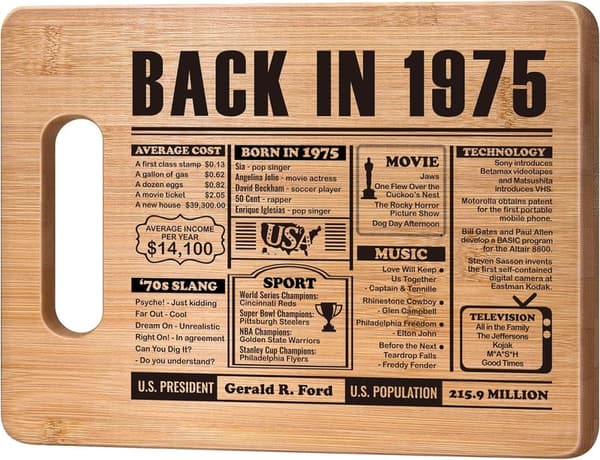 50th Birthday Engraved Bamboo Cutting Board for Couples
