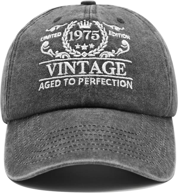 50th Birthday Adjustable Embroidered Baseball Caps