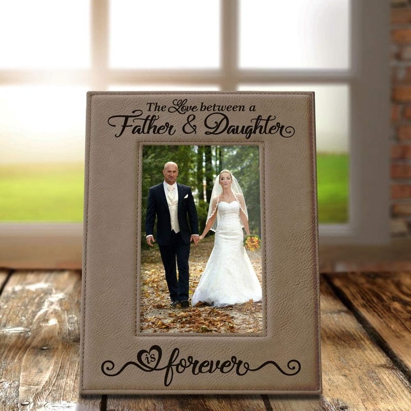 Father's Day Engraved Leather Picture Frame (4x6)