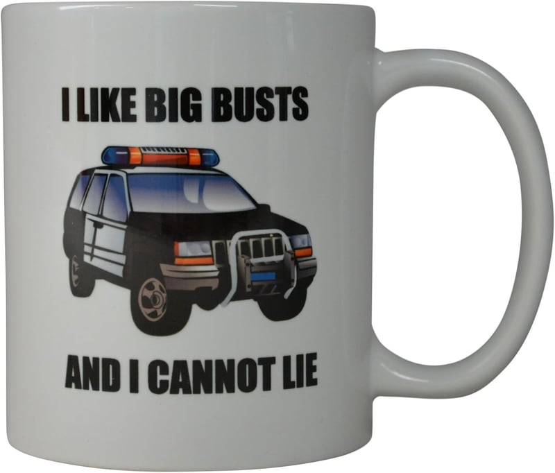 Police Officer Novelty Coffee Mug - I Like Big Busts