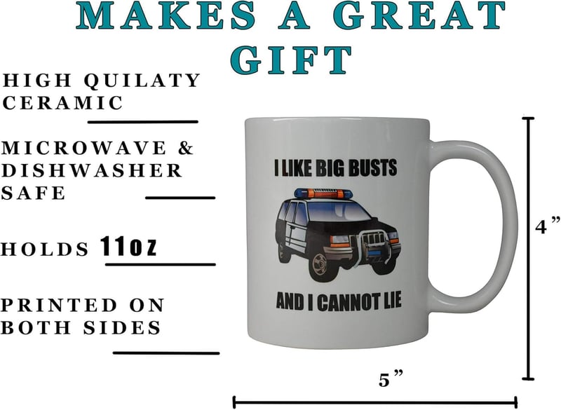 Police Officer Novelty Coffee Mug - I Like Big Busts