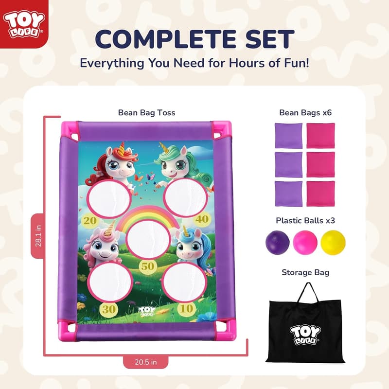 Unicorn Bean Bag Toss Game for Kids Ages 4-8